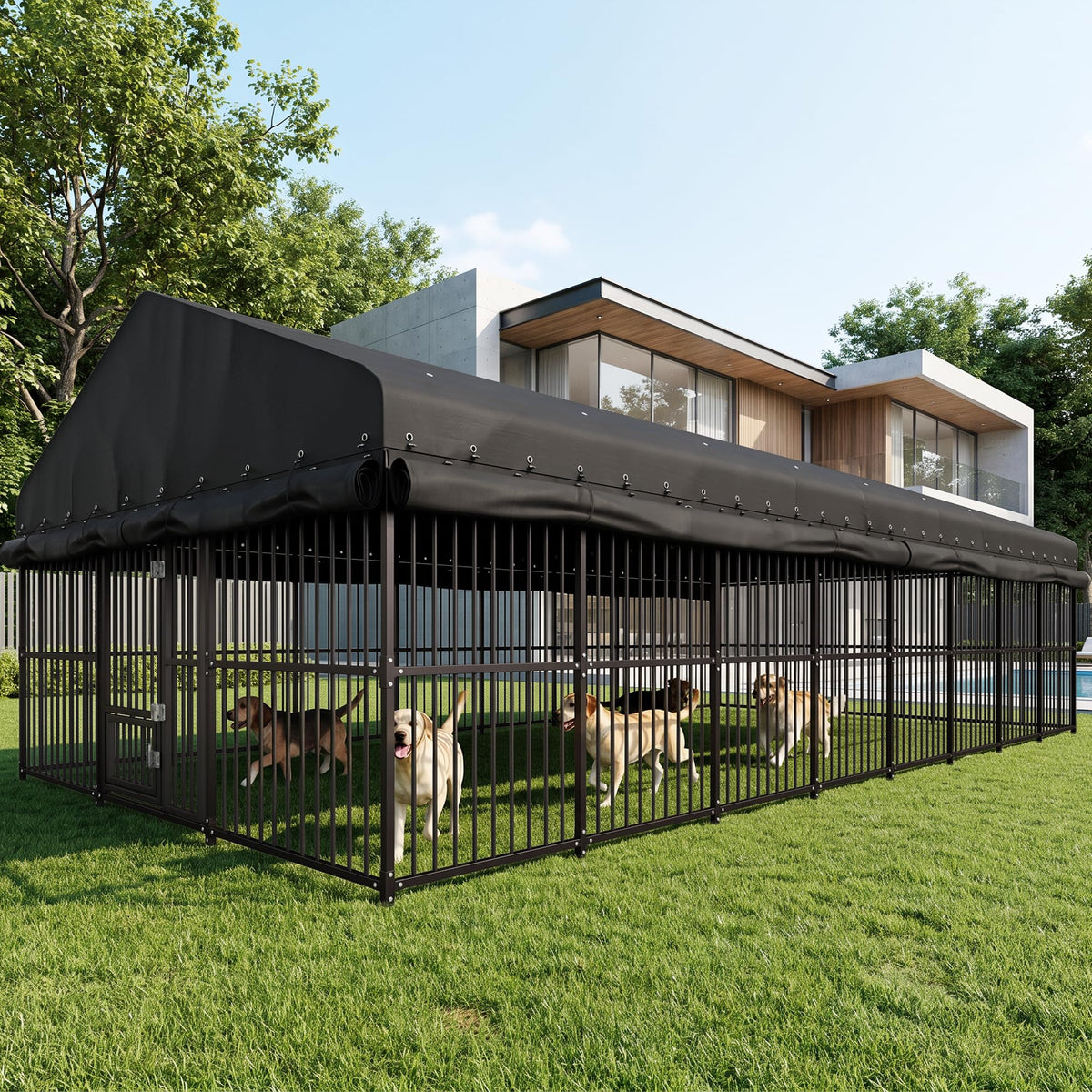 10x20 FT Heavy Duty Outdoor Dog Kennel with Roof R3083