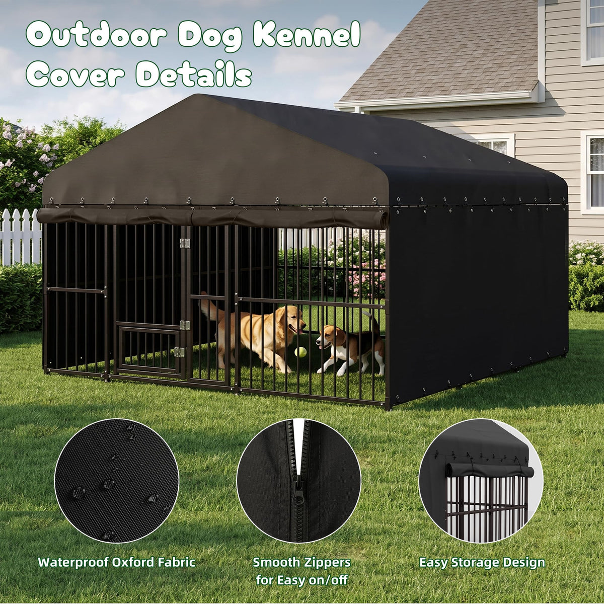 10x20 FT Heavy Duty Outdoor Dog Kennel with Roof R3083
