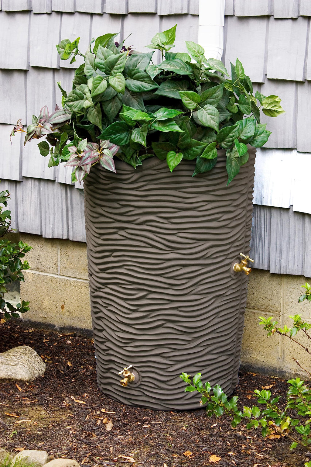 Faux Palm Rain Water Collection Barrel 50-Gallon G3870