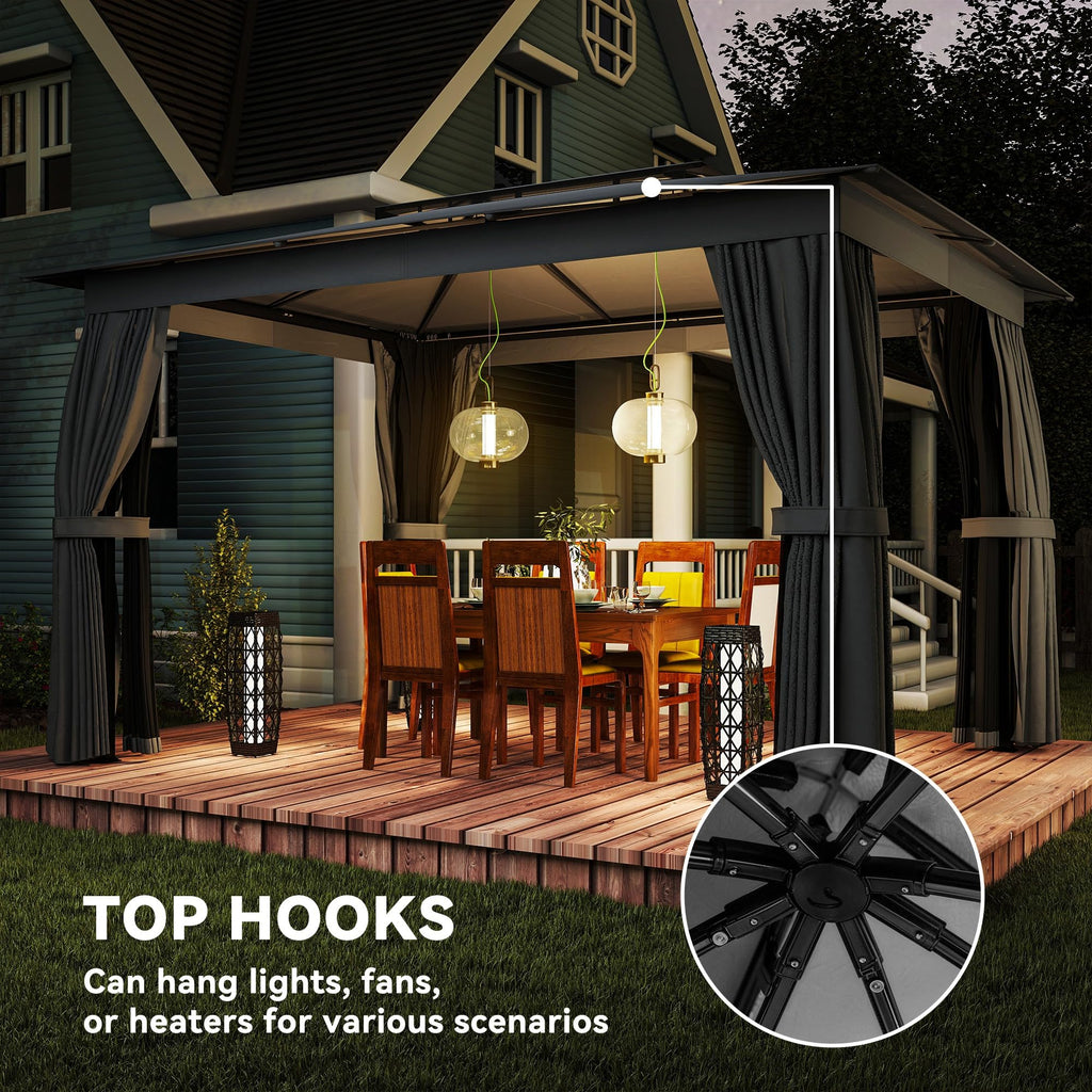 10' x 12' Dark Gray Outdoor Patio Gazebo Q4170